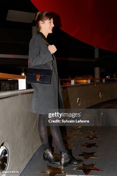 Actress Louise Bourgoin attends 'Sous Le Meme Toit' Premiere at Kinepolis on April 3, 2017 in Lille, France.