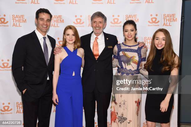 Good Morning America host Rob Marciano, actress Ashley Bell, Best Friends CEO Gregory Castle, actress Amber Midthunder and Holly Taylor attend the...