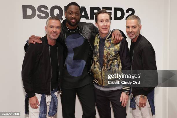 Dean Caten, Dwyan Wade, Eric Jennings and Dan Caten attend Saks Fifth Avenue Celebrates the Exclusive Launch of The Dsquared2 x Dwyane Wade Capsule...