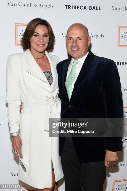 Luann de Lesseps and Tom DAgostin attend the 2017 Tribeca Ball at the New York Academy of Art on April 3, 2017 in New York City.