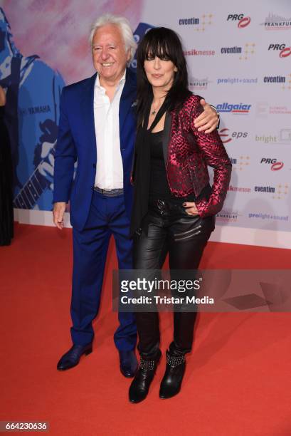 Ossy Hoppe and German singer Nena attend the LEA - PRG Live Entertainment Award 2017 at Festhalle Frankfurt on April 3, 2017 in Frankfurt am Main,...