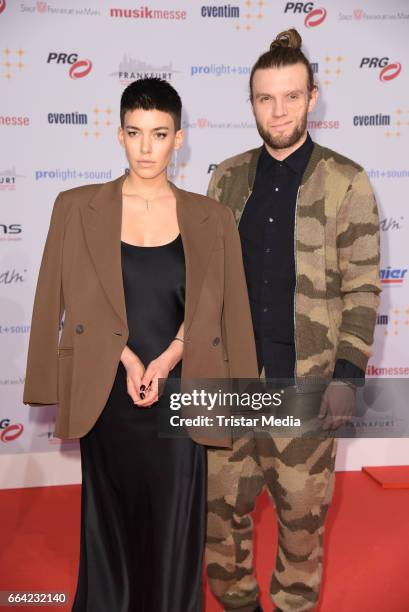 Alina Sueggler, Andi Weizel of the band 'Frida Gold' attend the LEA - PRG Live Entertainment Award 2017 at Festhalle Frankfurt on April 3, 2017 in...