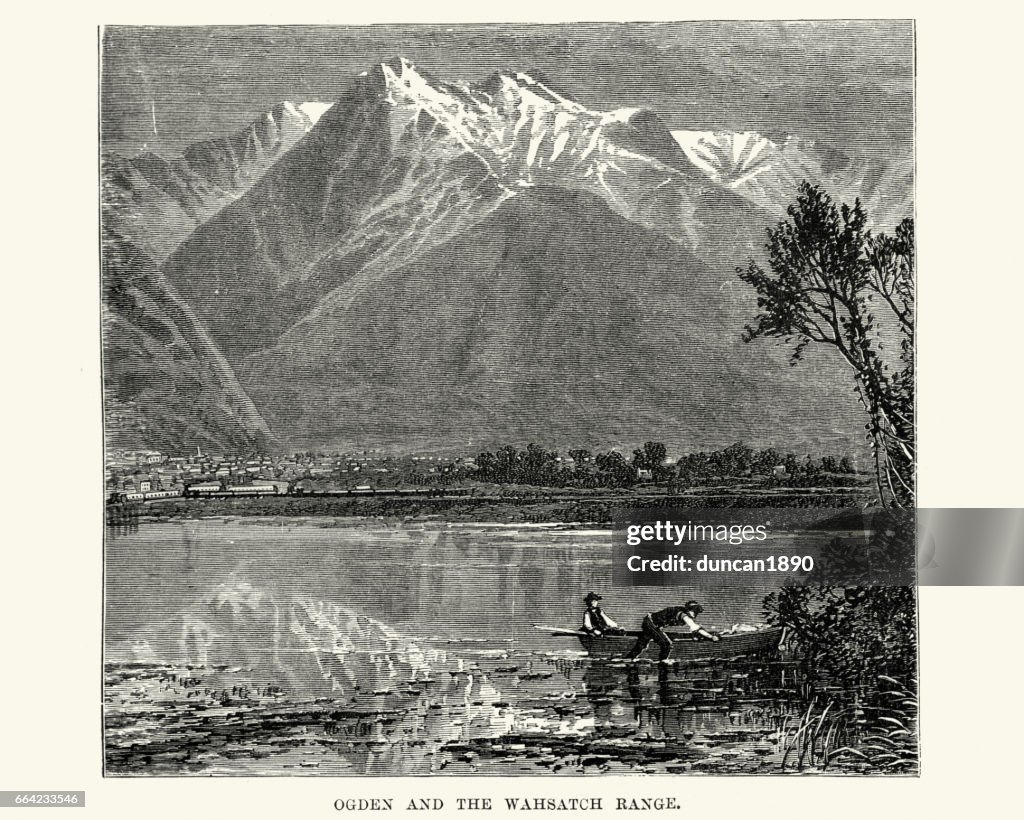 Ogden and the Wahsatch Range, Utah 19th Century