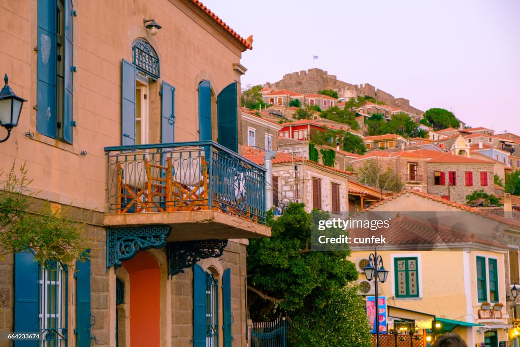 Mithymna town at sunset