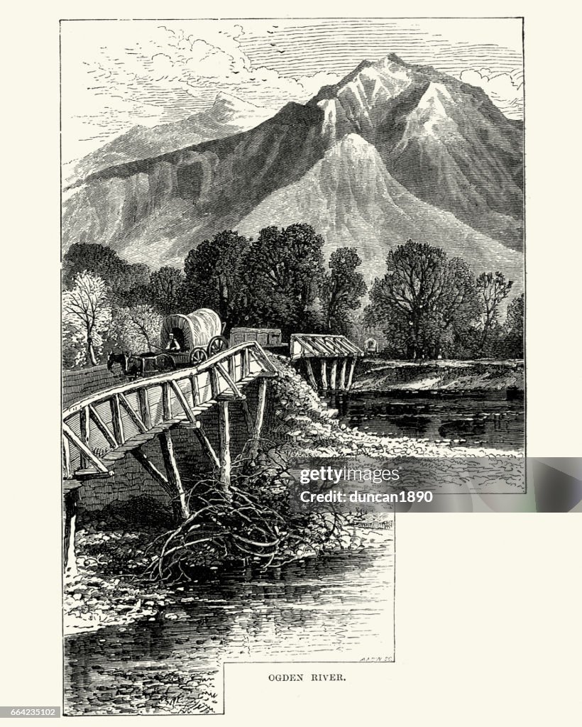 Bridge across the Ogden River, Utah 19th Century