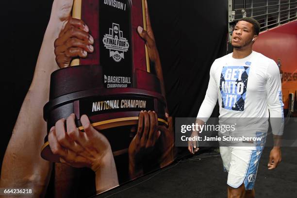 Kennedy Meeks of the North Carolina Tar Heels walks to the court prior to the 2017 NCAA Photos via Getty Images Men's Final Four National...