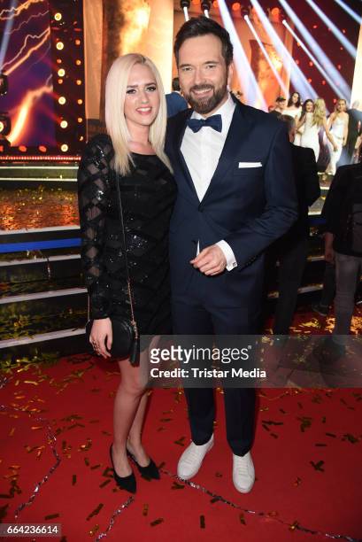 Sarah Knappik and her boyfriend Ingo Nommsen during the LEA - PRG Live Entertainment Award 2017 After Show Party at Festhalle Frankfurt on April 3,...