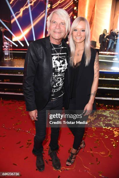 Matthias Reim and his girlfriend Christin Stark during the LEA - PRG Live Entertainment Award 2017 After Show Party at Festhalle Frankfurt on April...