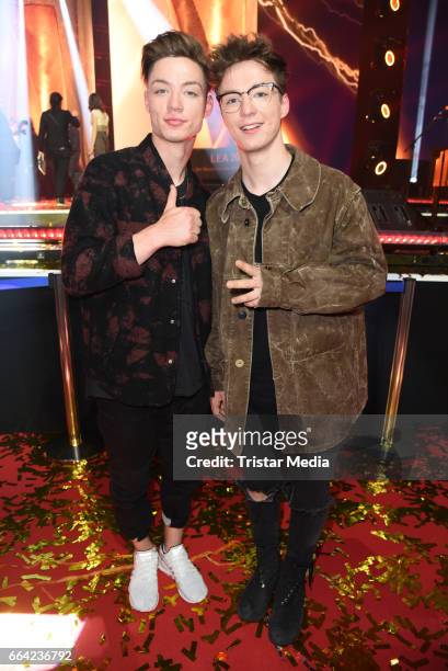Roman Lochmann and his brother Heiko Lochmann alias 'Die Lochis' during the LEA - PRG Live Entertainment Award 2017 After Show Party at Festhalle...
