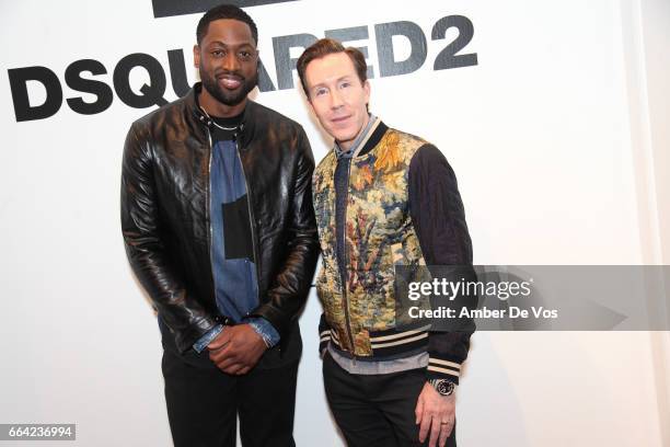 Dwyane Wade and Eric Jennings attend the Exclusive Launch of the Dsquared2 x Dwyane Wade Capsule Collection at Saks Fifth Avenue on April 3, 2017 in...