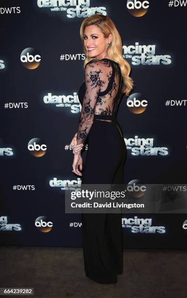 Personality Erin Andrews attends "Dancing with the Stars" Season 24 at CBS Televison City on April 3, 2017 in Los Angeles, California.