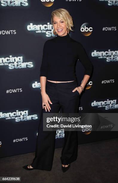 Actress Jenna Elfman attends "Dancing with the Stars" Season 24 at CBS Televison City on April 3, 2017 in Los Angeles, California.