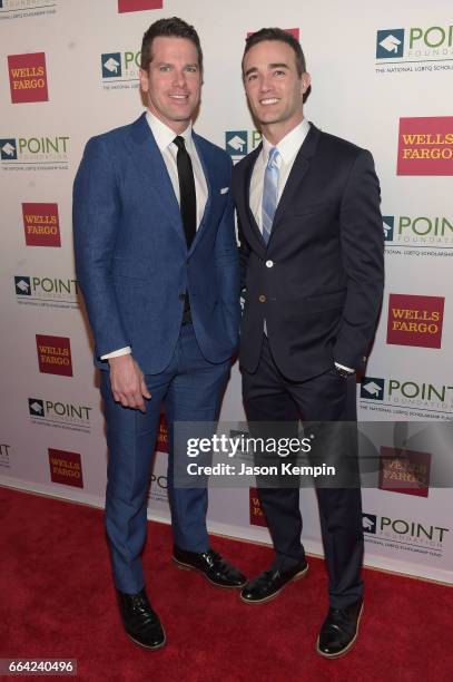 Honoree and news anchor for MSNBC, Thomas Roberts and Patrick Abner attend the Point Honors Gala at The Plaza Hotel on April 3, 2017 in New York City.