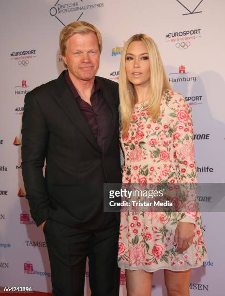 Oliver Kahn and his wife Svenja attend the German Sports Journalism Award 2017 at Grand Elysee Hotel on April 03, 2017 in Hamburg, Germany.