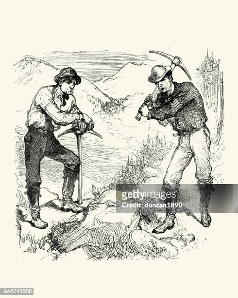 黃金礦工探礦，加利福尼亞州，19 世紀 - california gold rush 幅插畫檔、美工圖案、卡通及圖標