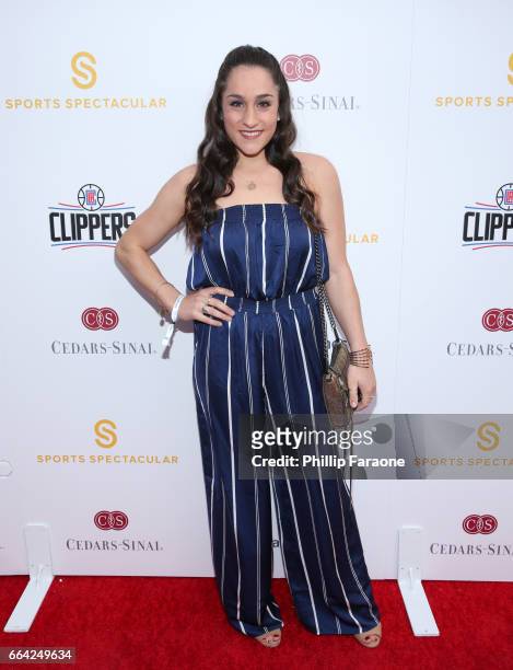 Former Olympic gymnast Jordyn Wieber attends 32nd Annual Cedars-Sinai Sports Spectacular at W Los Angeles - Westwood on April 3, 2017 in Los Angeles,...