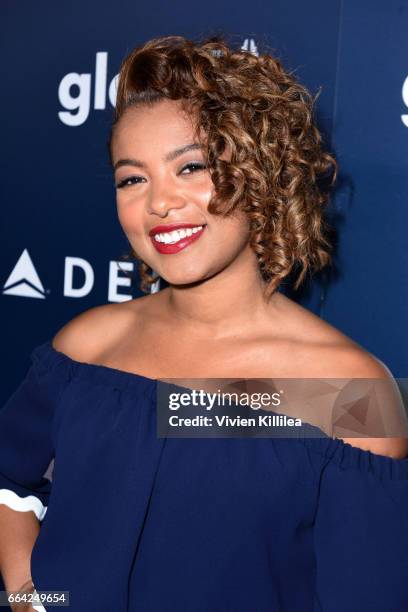 Actress Jaz Sinclair attends the 28th Annual GLAAD Media Awards in LA at The Beverly Hilton Hotel on April 1, 2017 in Beverly Hills, California.