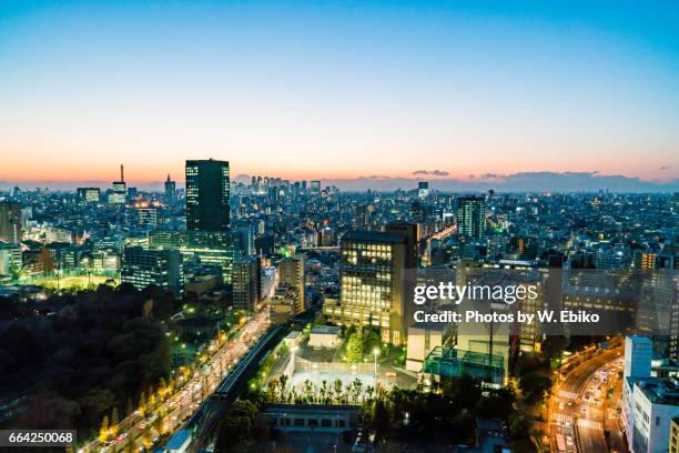 buildings of tokyo - 都市の全景 stock pictures, royalty-free photos & images