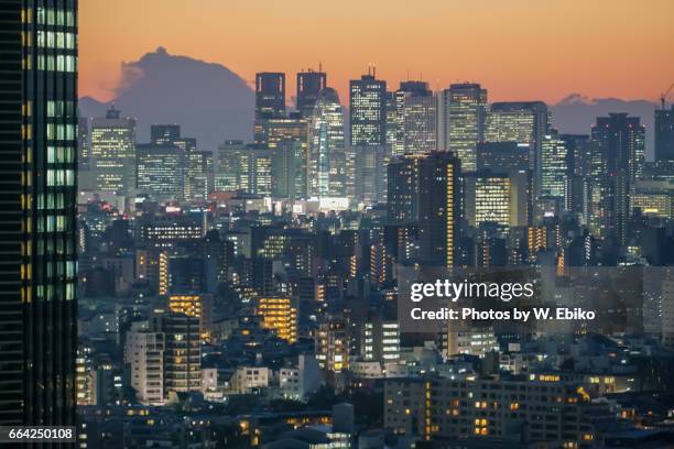 buildings of tokyo - 都市の全景 stock pictures, royalty-free photos & images