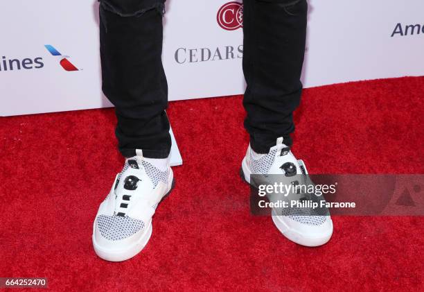 Player Marqui Christian, fashion detail, attends 32nd Annual Cedars-Sinai Sports Spectacular at W Los Angeles - Westwood on April 3, 2017 in Los...