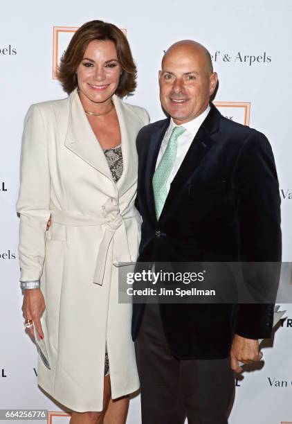 Personality Luann de Lesseps and Thomas D'Agostino Jr. Attend the 2017 TriBeCa Ball at The New York Academy of Art on April 3, 2017 in New York City.