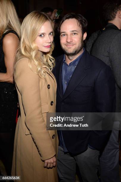 Caitlin Mehner and Danny Strong attend "The Assignment" New York screening after party at the Whitby Hotel on April 3, 2017 in New York City.