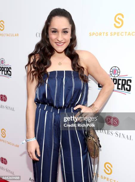 Former Olympic gymnast Jordyn Wieber attends 32nd Annual Cedars-Sinai Sports Spectacular at W Los Angeles - Westwood on April 3, 2017 in Los Angeles,...