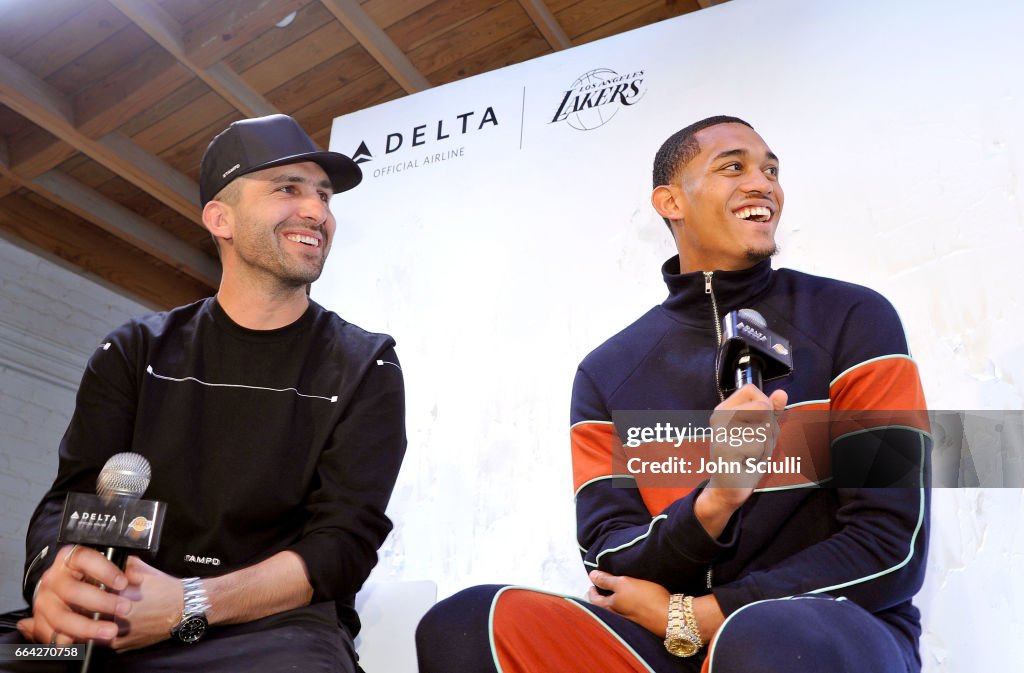 Los Angeles Lakers Guard Jordan Clarkson and Streetwear Designer Chris Stamp Team Up for An Immersive Style Experience with Fans at Delta's "Beyond the Court" Event at the Stampd Store in Los Angeles