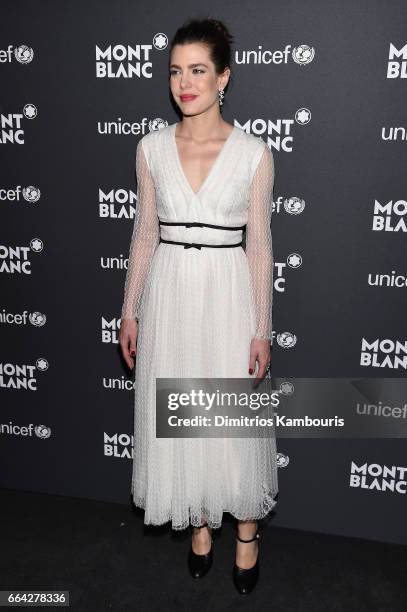 Charlotte Casiraghi attends the Montblanc & UNICEF Gala Dinner at the New York Public Library on April 3, 2017 in New York City.