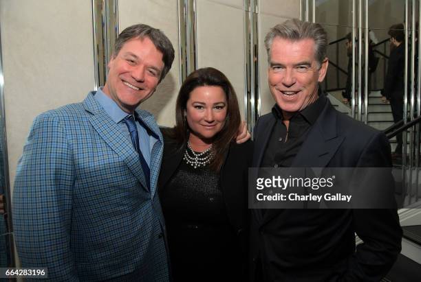 Showrunner/Executive Producer of The Son Kevin Murphy, Keely Shaye Brosnan and actor Pierce Brosnan attend the after party following AMC's "The SON"...