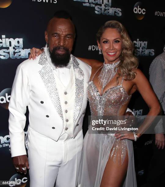 Actor Mr. T and dancer Kym Herjavec attend "Dancing with the Stars" Season 24 at CBS Televison City on April 3, 2017 in Los Angeles, California.