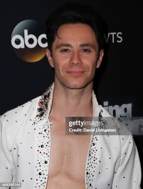 Dancer Sasha Farber attends "Dancing with the Stars" Season 24 at CBS Televison City on April 3, 2017 in Los Angeles, California.