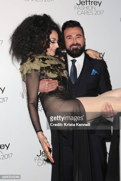Chris Salgardo and Susanne Bartsch attend Jeffrey Fashion Cares 2017 at Intrepid Sea-Air-Space Museum on April 3, 2017 in New York City.