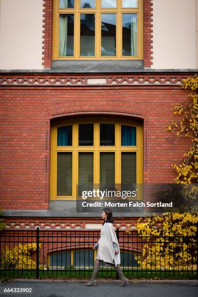 walking in oslo - vigeland sculpture park stock pictures, royalty-free photos & images