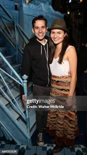 Adam Chanler-Berat and Phillipa Soo from Miss Saigon during the Actors' Equity Broadway Opening Night Gypsy Robe Ceremony honoring Manoel Felciano...