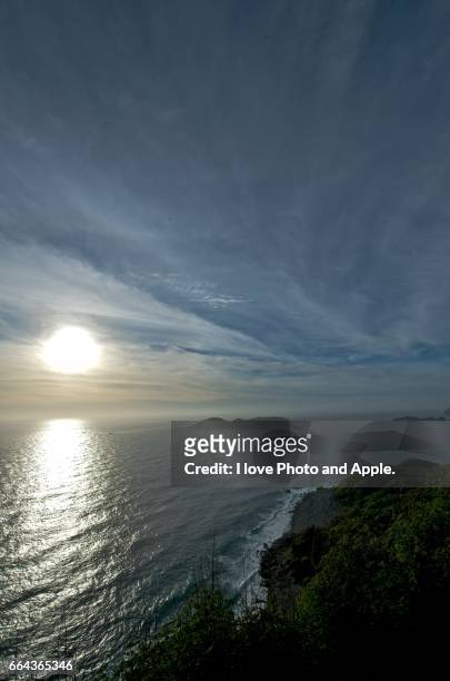 sunset soon - 太平洋 stock-fotos und bilder
