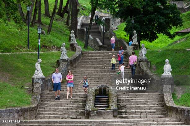 castle park cesis - cesis latvia stock pictures, royalty-free photos & images