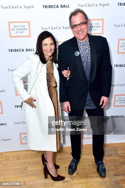 Irene Albright and Island Weiss attend the New York Academy of Art Tribeca Ball Honoring Will Cotton at New York Academy of Art on April 3, 2017 in...