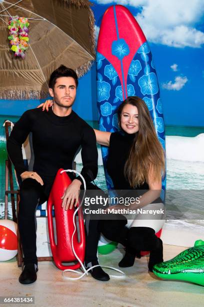 Joelina Drews attends the Zac Efron Wax Figure unveiling at Madame Tussauds on April 4, 2017 in Berlin, Germany.