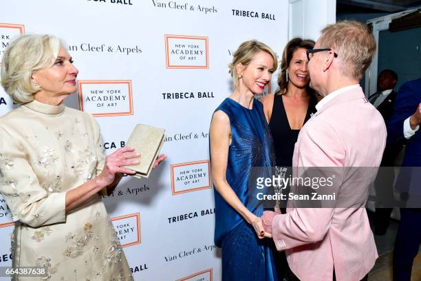 Eileen Guggenheim, Naomi Watts, Isabel Wilkinson and Will Cotton attend the New York Academy of Art Tribeca Ball Honoring Will Cotton at New York...