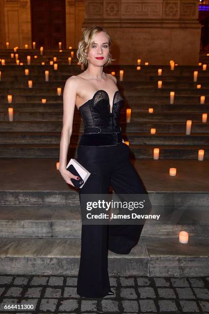 Diane Kruger arrives to the Montblanc & UNICEF Gala Dinner at the New York Public Library on April 3, 2017 in New York City.