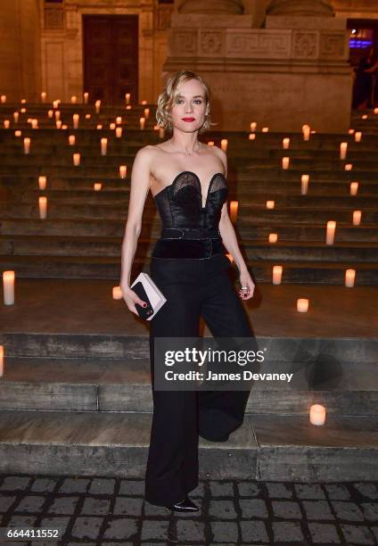 Diane Kruger arrives to the Montblanc & UNICEF Gala Dinner at the New York Public Library on April 3, 2017 in New York City.
