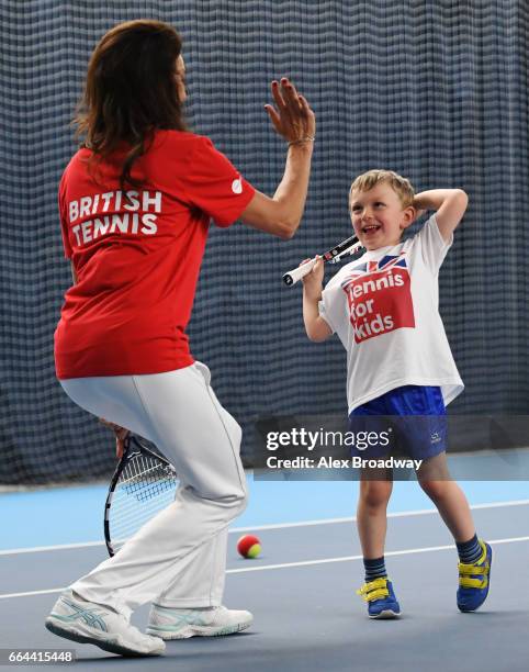 Former British No.1 Annabel Croft attends the launch of Tennis for Kids 2017, the Lawn Tennis Association's grassroots initiative in partnership with...