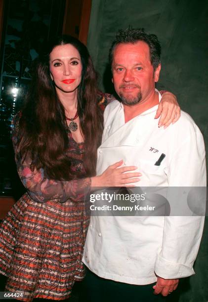 Wolfgang Puck with his wife at Spago restaurant in Beverly hills, California, July 8, 1999.