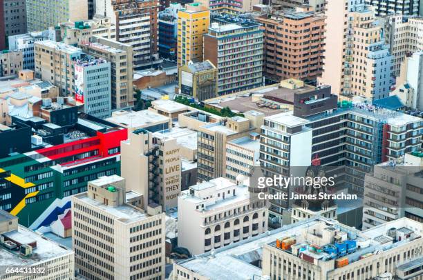 central johannesburg cityscape from the top of the carlton centre, johannesburg, south africa - south africa stock pictures, royalty-free photos & images