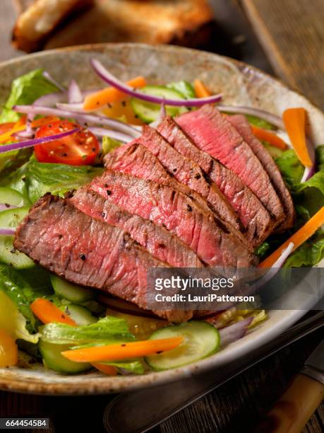 steak salad - side salad stock pictures, royalty-free photos & images