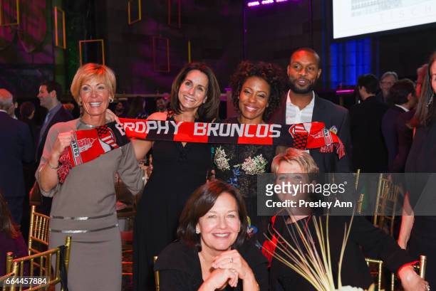 Carol Brown, Stacey Thomas, Karen Pittman and Carrie Stevens attend Tisch School Gala 2017 at Cipriani 42nd Street on April 3, 2017 in New York City.