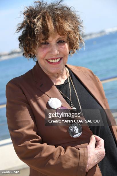 French Actress Liliane Rovere, performing in the TV drama "Call My agent" distributed by France TV distribution, poses during the MIPTV event in...