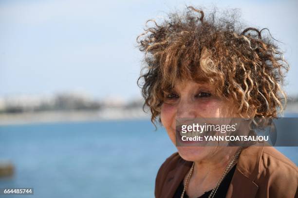 French Actress Liliane Rovere, performing in the TV drama "Call My agent" distributed by France TV distribution, poses during the MIPTV event in...