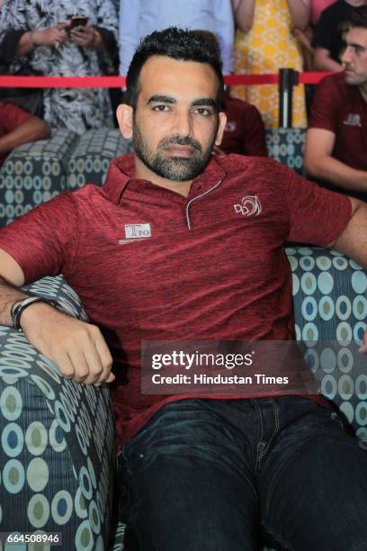 Delhi Daredevils team captain Zaheer Khan enjoying a party on March 31, 2017 in New Delhi, India.